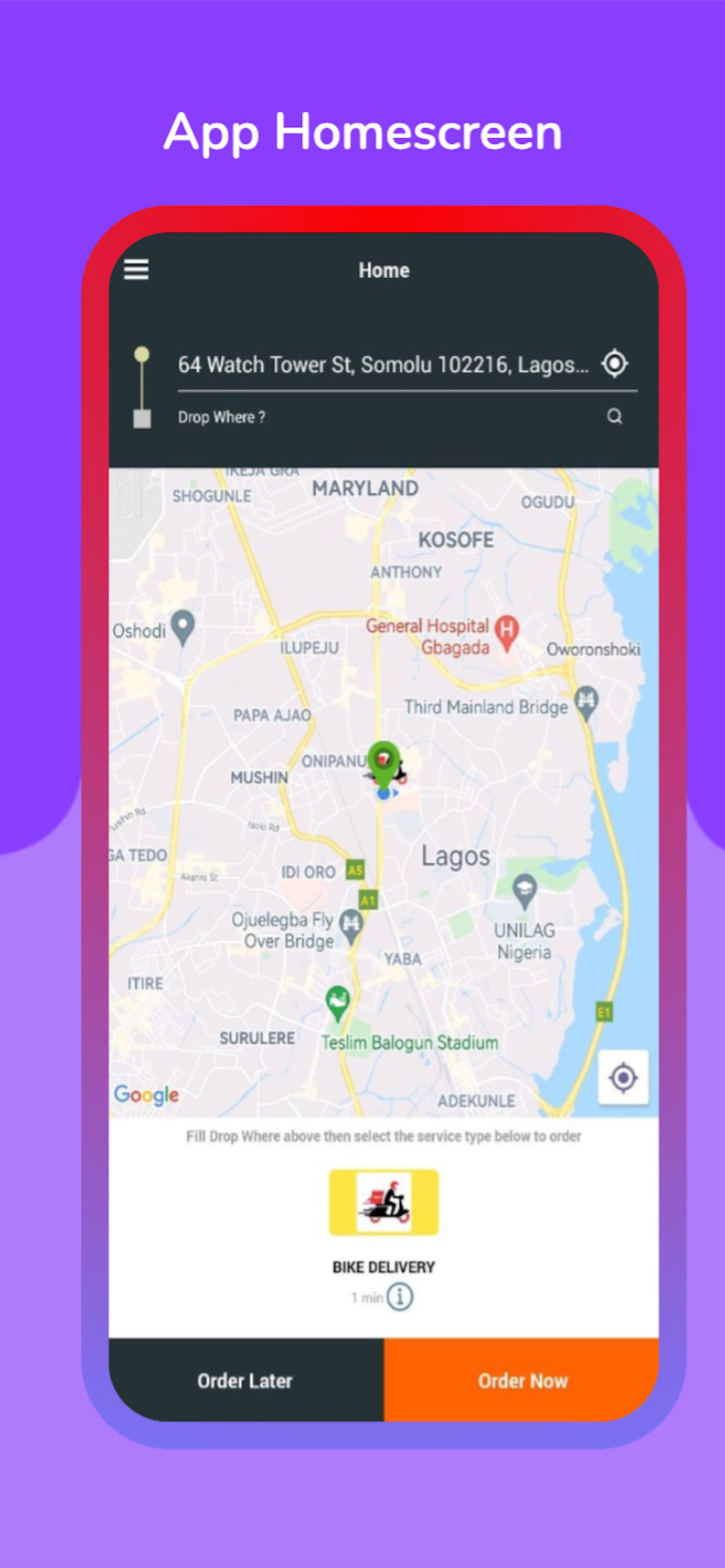 Set delivery location